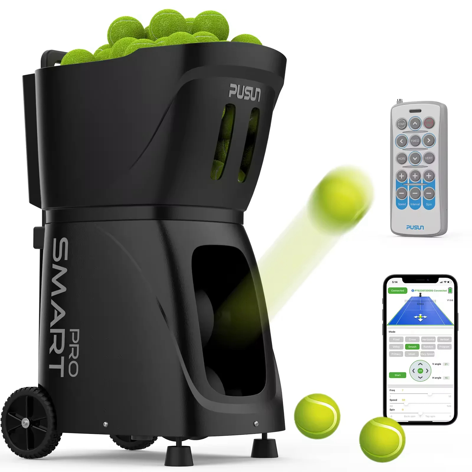 PUSUN Smart-Pro Padel/Tennis Ball Machine - Padel Plug SA